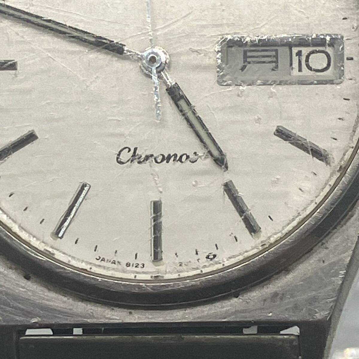 1円〜 4M SEIKO Chronos 腕時計 セイコー クロノス 641167 8123-7130 クオーツ QUARTZ腕時計 動作未確認 デイデイト 白文字盤 ブランド_画像4