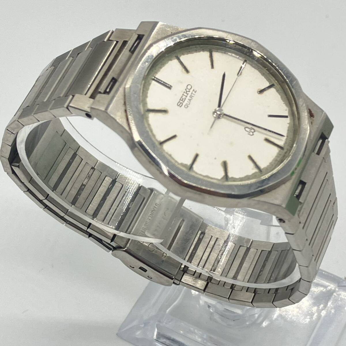 1円〜 4M SEIKO 腕時計 6030-7060 041277クオーツ QUARTZ腕時計 動作未確認 ステンレススティール ブランド セイコー 白文字盤（汚れあり）_画像7