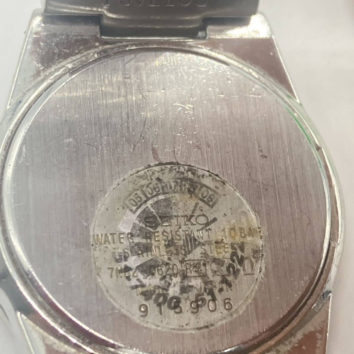 1円〜 4M SEIKO LK腕時計 セイコー ルキア 7N62-0620 915906 クオーツ QUARTZ腕時計 動作未確認 パープル文字盤 レディース デイト _画像9