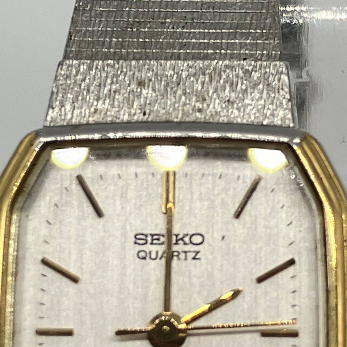 1円〜 4T SEIKO 腕時計 240043 1421-6640 クオーツ QUARTZ腕時計 動作未確認 セイコー スクエア ステンレススティールバック レディース_画像3