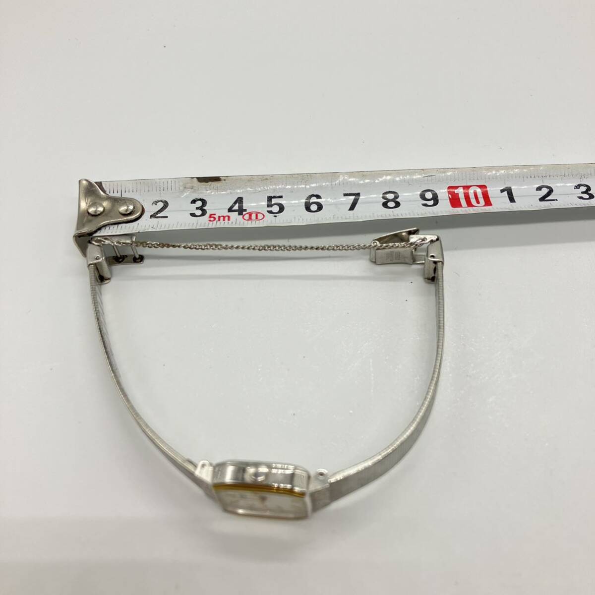 1円〜 4T SEIKO 腕時計 240043 1421-6640 クオーツ QUARTZ腕時計 動作未確認 セイコー スクエア ステンレススティールバック レディース_画像10