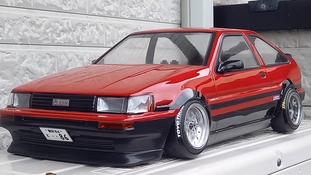 TOYOTA AE86　COROLLA　LEVIN　3Dr　pandora rc 1/10　ラジコンボディ　新品未使用　塗装済み　後期バンパー仕様