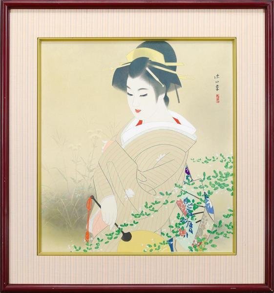 [ genuine work ][WISH]. higashi deep water [ insect. sound ] lithograph approximately 10 number 0 beauty picture . Takumi Japan art . member modern times . beauty picture form ..#24043906