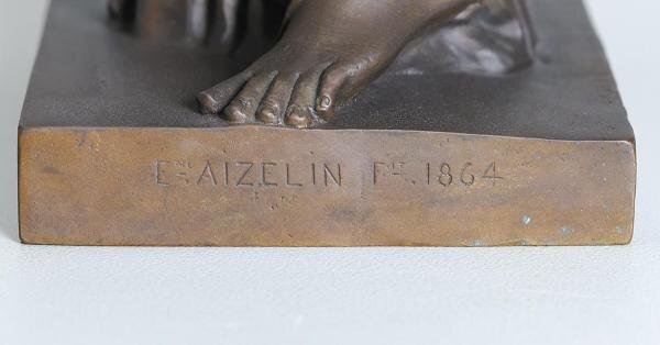 [ genuine work ][WISH]uje-n* I ze Ran Eugene Antoine Aizelin * valuable 19 century! bronze image large work height 49cm beautiful person . image name goods #24046033
