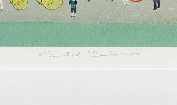 【真作】【WISH】ミッシェル・ドラクロワ Michel Delacroix「シュベルニー城」リトグラフ 約12号 大作 直筆サイン   #24043540の画像6