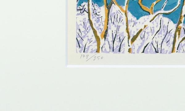 [ подлинный произведение ][WISH] север холм документ самец [ зимний .. озеро ] гравюра на дереве 6 номер 1983 год произведение автограф автограф 0 свет . способ. версия пейзаж . 4 и т.п. asahi день маленький . глава весна . участник #24032788