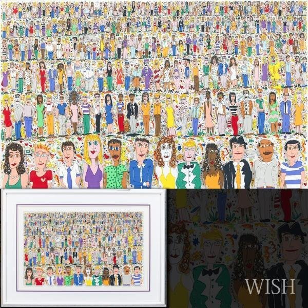 【真作】【WISH】ジェームス・リジィ James Rizzi「PEOPLE」3Dシルクスクリーン 15号大 大作 1988年作 直筆サイン ◆超人気作 #24043581_画像1