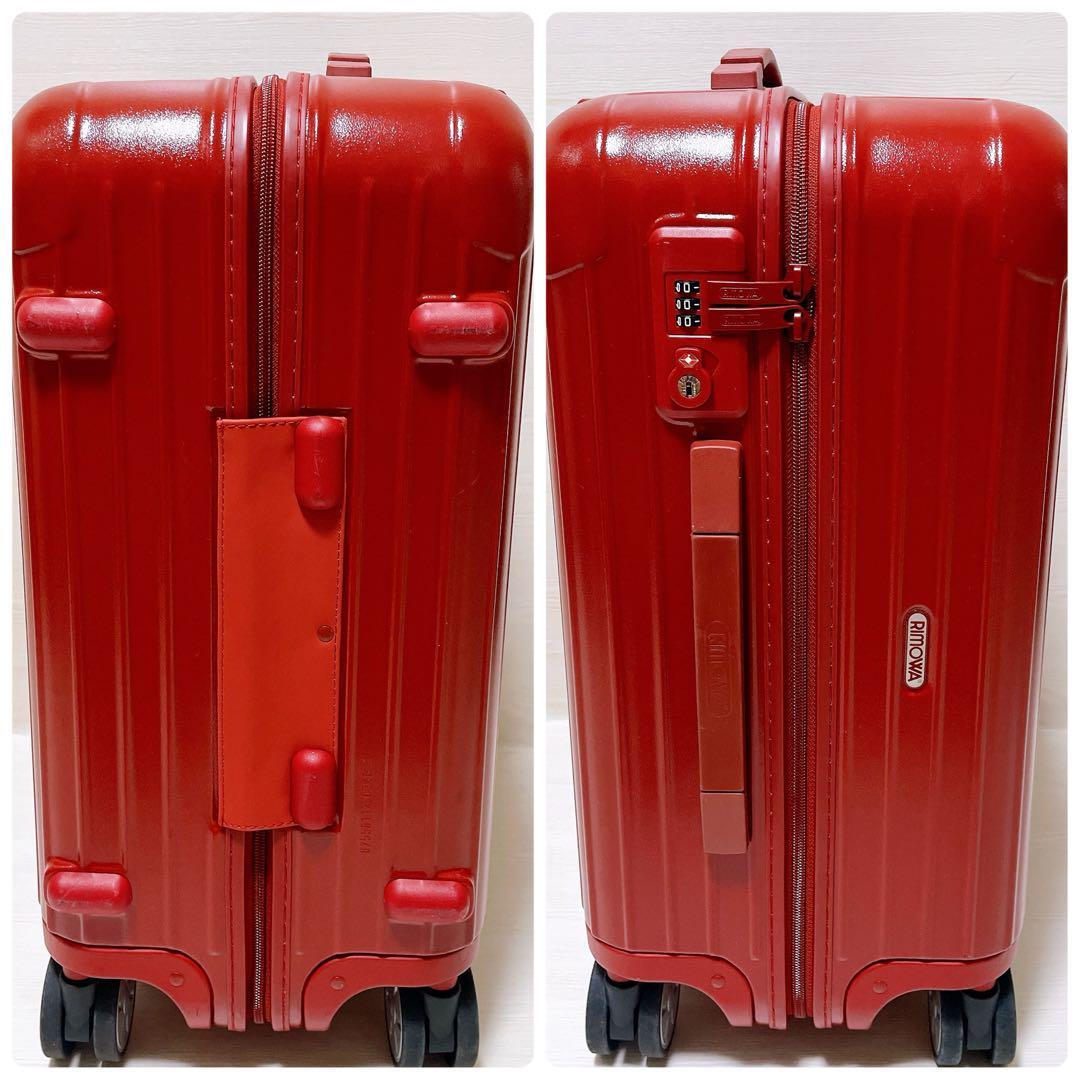 正規品 希少 廃盤 RIMOWA SALSA 87556 リモワ サルサ キャリーケース スーツケース 48L 4輪 TSAロック 3泊4日 ポリカーボネート レッド_画像4