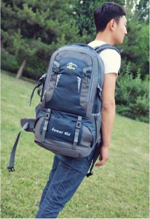  mountain climbing rucksack bag 60L high capacity disaster prevention backpack rucksack man and woman use black 700