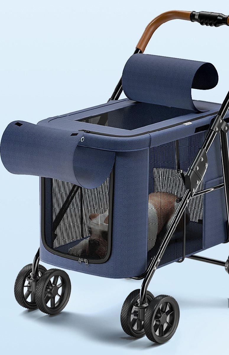  pet Cart dog for carry cart dog for stroller 360° rotation many head for multifunction light weight assembly easy travel small size dog . dog stone chip .. prevention gray 717