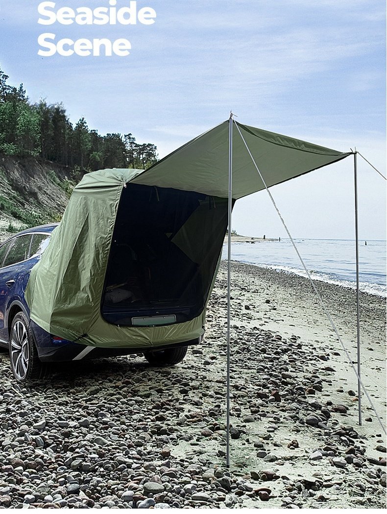 спальное место в транспортном средстве машина объединенный палатка багажник палатка кемпинг UV cut водонепроницаемый выдерживающий способ простота установки кемпинг уличный зеленый 205gr