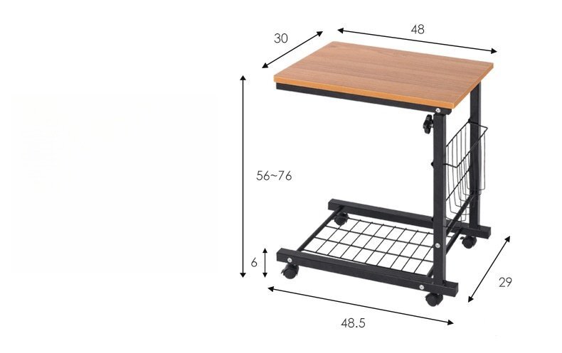 サイドテーブル ベッドテーブル 伸縮高さ56-76cm 介護テーブル 昇降サイドテーブル カフェテーブル ソファサイド 消毒液台 ホワイト 629_画像6