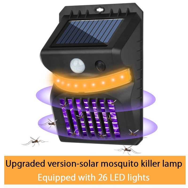 多機能ソーラーライト 2個セット LED 電撃殺虫ライト　照明 蚊取り 人感センサー 自動点灯 622_画像1