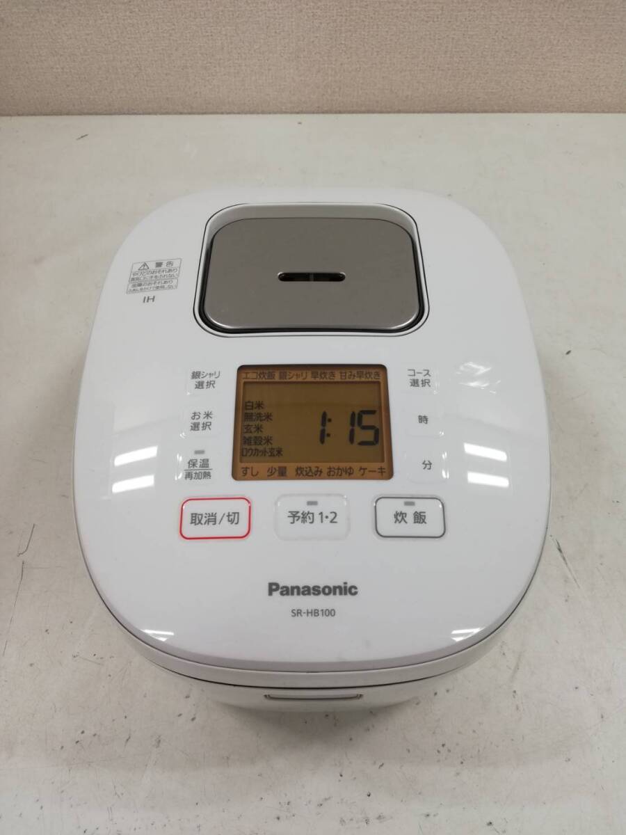 【は72】SR-HB100 Panasonic パナソニック IH 炊飯器 炊飯ジャー 2021年製 通電確認済み 動作品_画像2