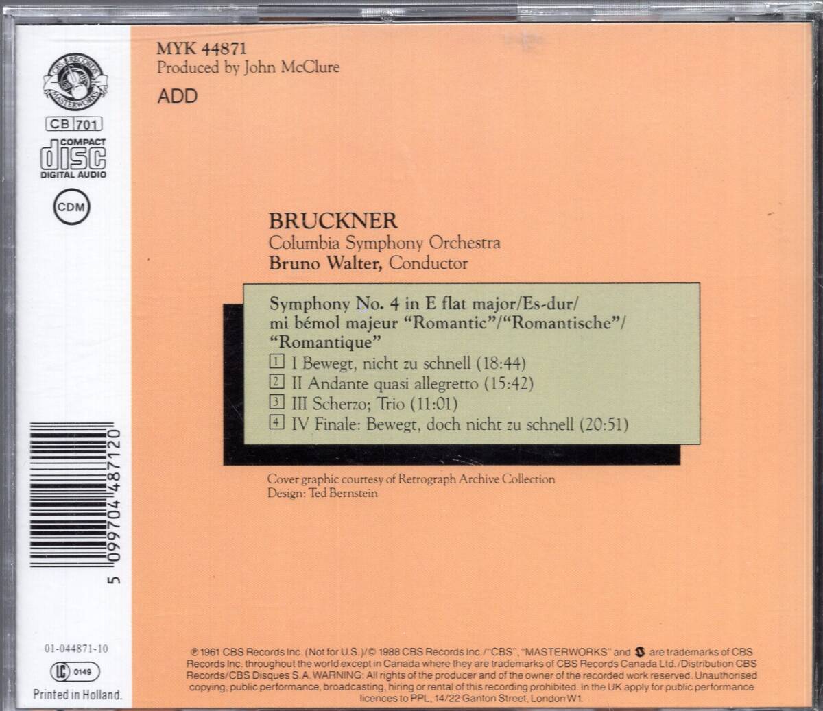 OL328 ブルックナー：交響曲第４番「ロマンティック」/ワルターの画像2