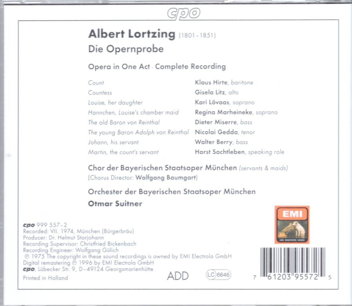 ol382 LORTZING : DIE OPERNPROBE /SUITNER_画像2