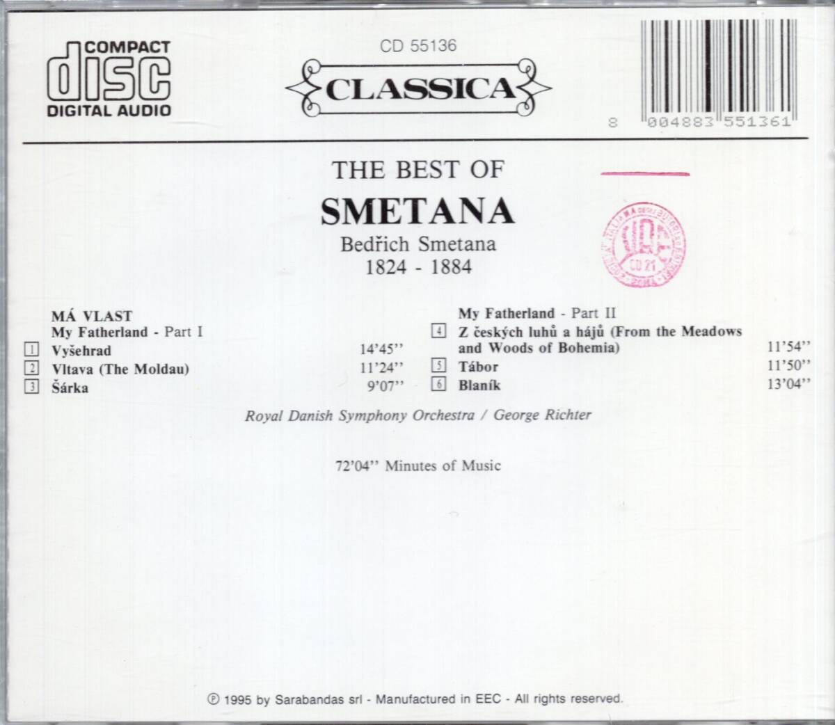 b539   スメタナ：THE BEST OF SMETANA /RICHTERの画像2