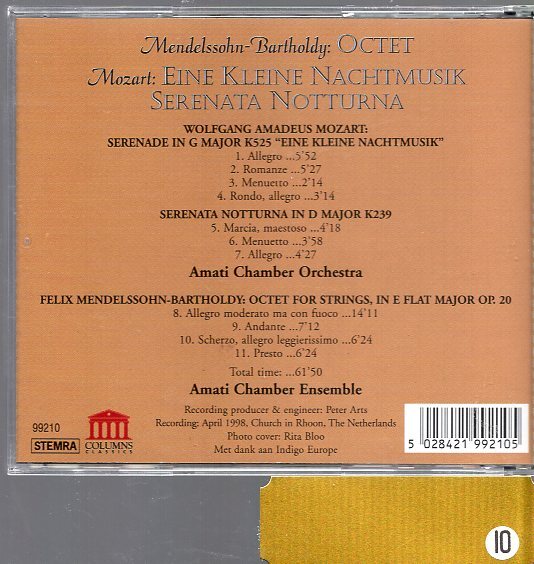メンデルスゾーン：八重奏曲、モーツァルト：アイネ・クライネ・ナハトムジーク/ Amati Chamber Ensemble_画像2