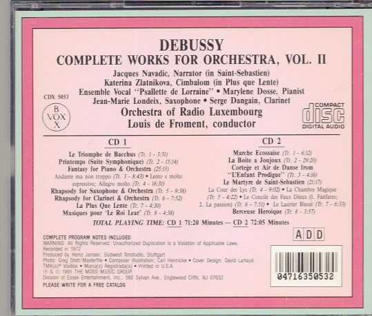 ドビュッシー：管弦楽曲集Vol.２【2CD】の画像2
