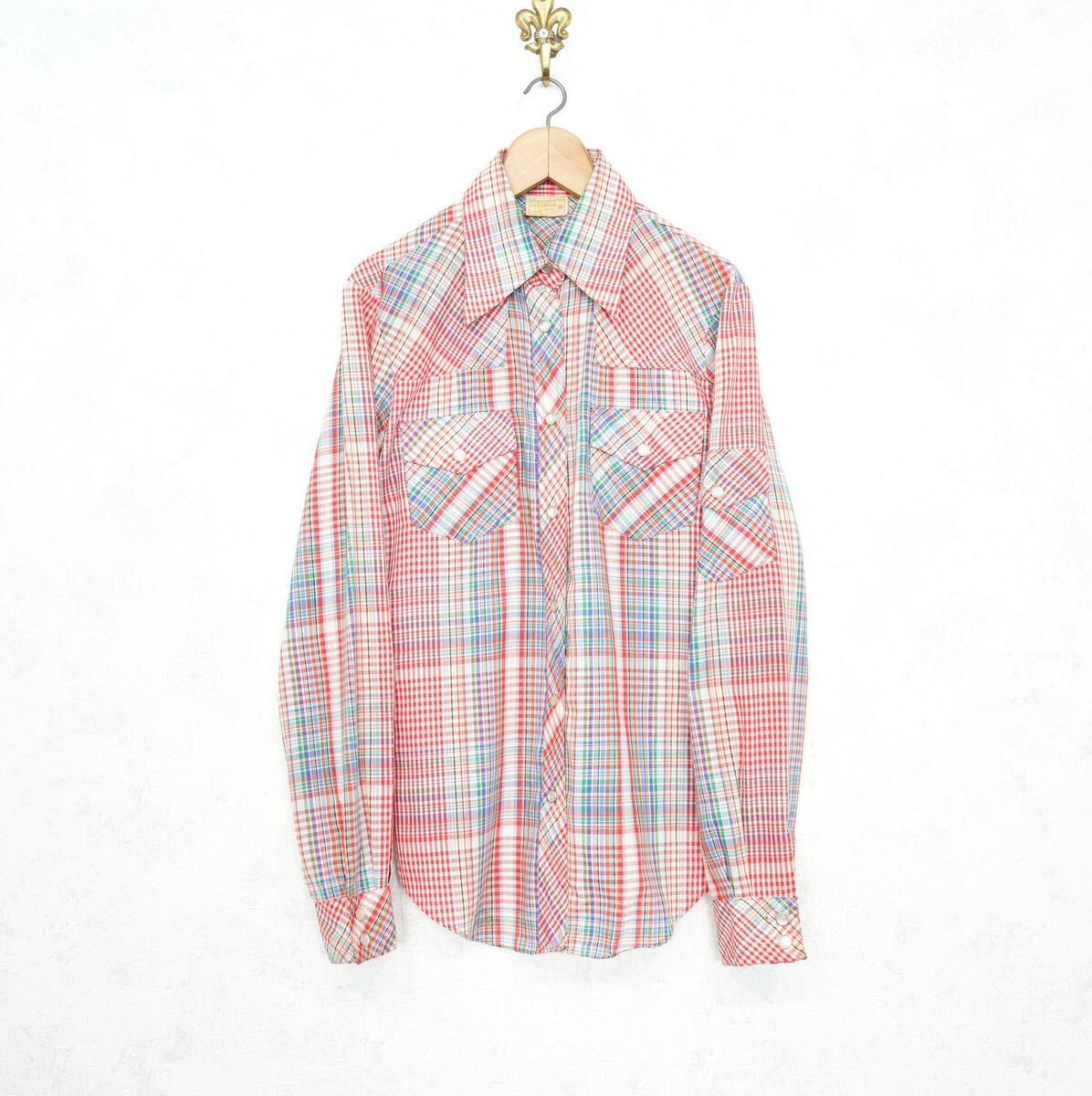 70's USA VINTAGE CHECK PATTERNED WESTERN SHIRT/70年代アメリカ古着チェック柄ウェスタンシャツ
