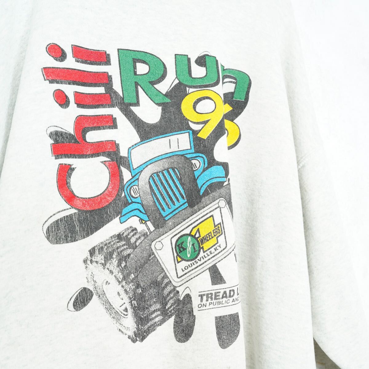 USA VINTAGE FRUIT OF THE LOOM Chili RUN PRINT DESIGN SWEAT SHIRT/アメリカ古着プリントデザインスウェット_画像7