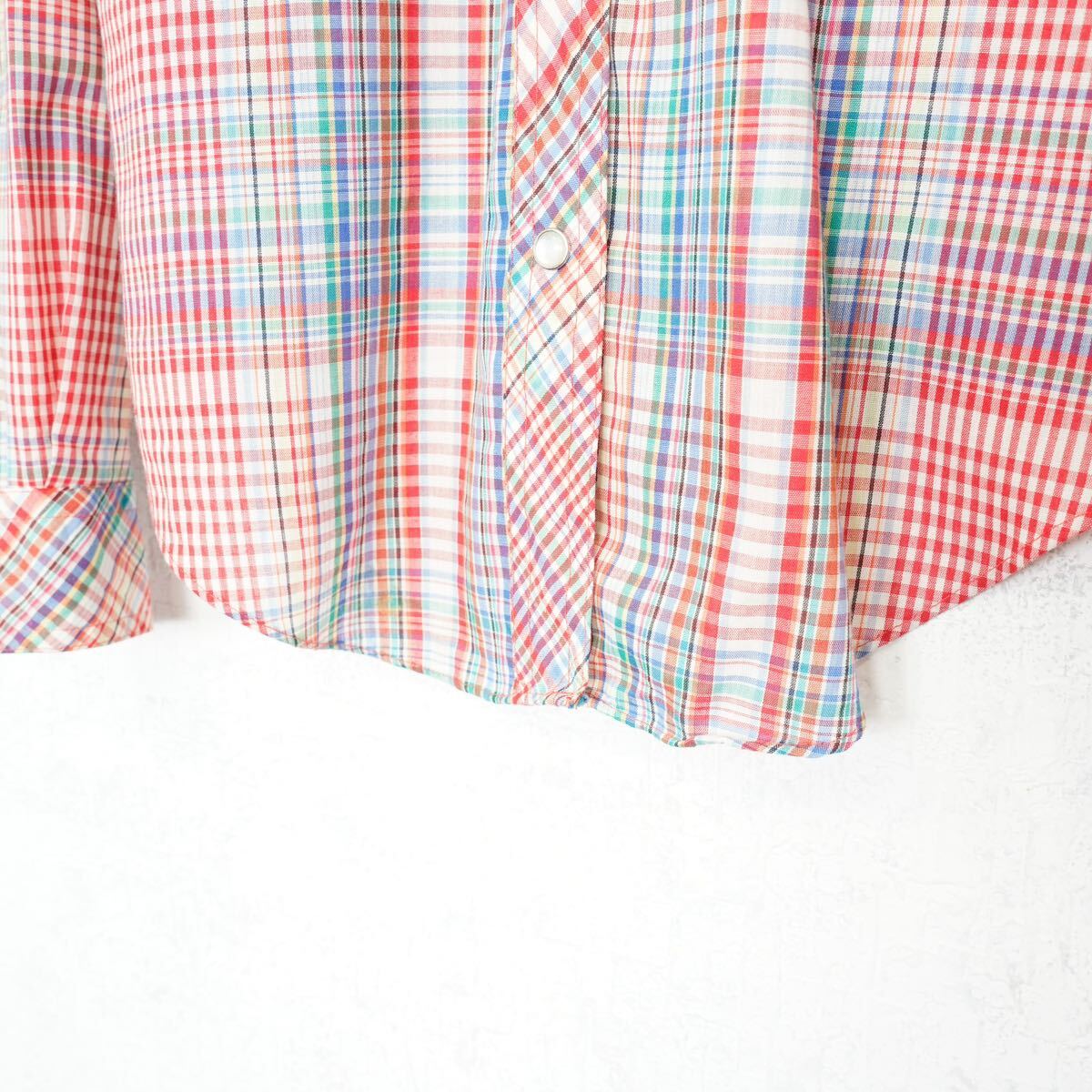 70's USA VINTAGE CHECK PATTERNED WESTERN SHIRT/70年代アメリカ古着チェック柄ウェスタンシャツ