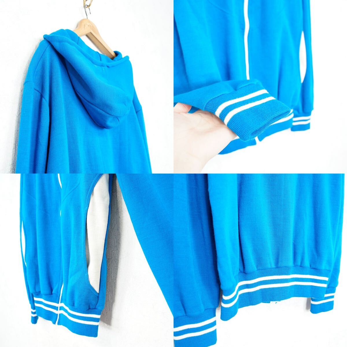 70's EU VINTAGE KNIT ZIP UP HOODIE/70年代ヨーロッパ古着ニットジップアップフーディパーカー_画像10