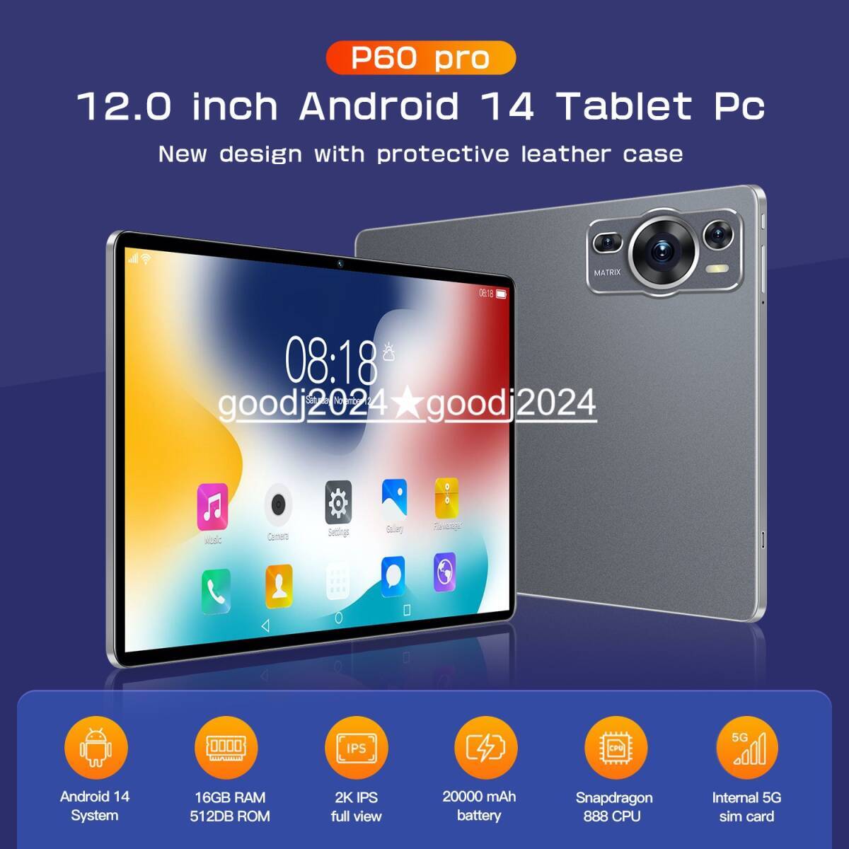 新入荷☆タブレット PC 10.1インチ Android 14.0 Wi-Fiモデル 液晶 simフリー GMS認証 軽量 在宅勤務 ネット授業 16GB+512GB グレー_画像5