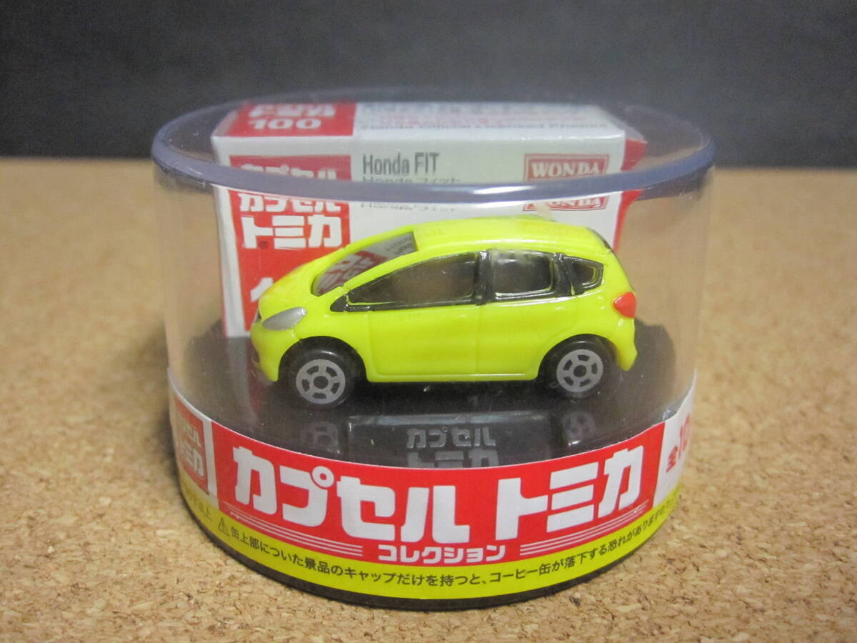 ☆ホンダ フィット初代モデル：ミニカー☆WONDA 金のラテ カプセルトミカコレクション No.100」 2014年WONDAキャンペーン品☆_画像1