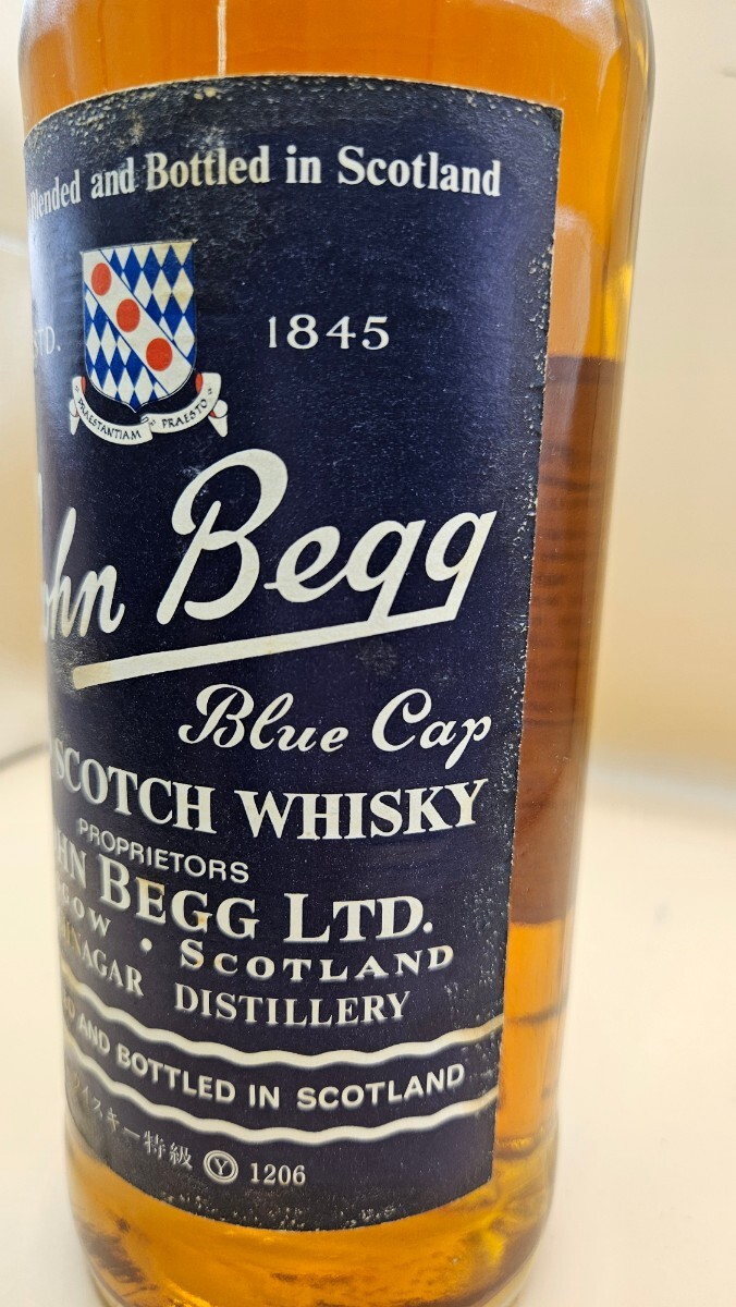 管理番号D62 未開栓古酒 JOHN BEGG/ジョン ベッグ/BLUE CAP/ブルーキャップ/OLD SCOTCH WISKY/スコッチ/ウイスキー/750ml/43%_画像3