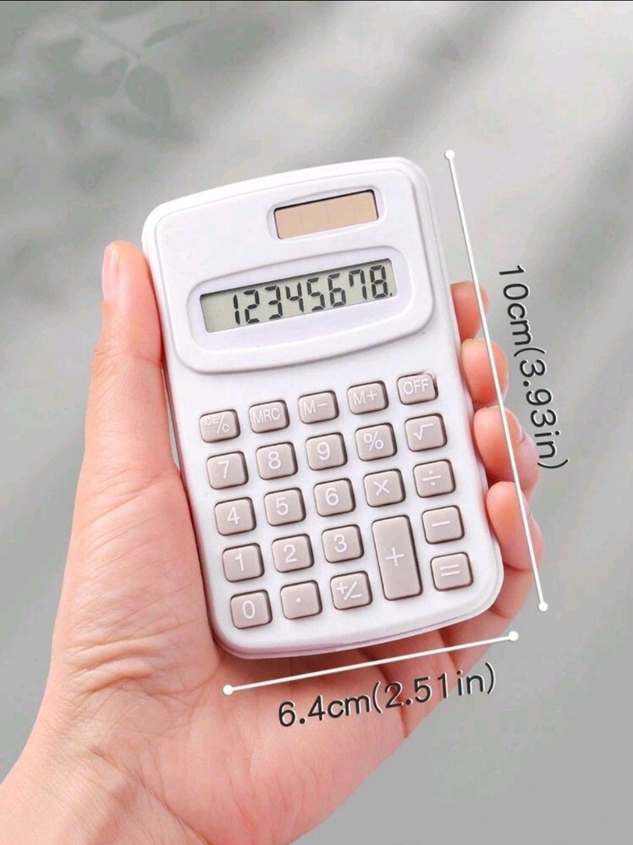 【新品】電卓 計算機 ホワイト 薄型軽量 小型 可愛い ミニ コンパクト 