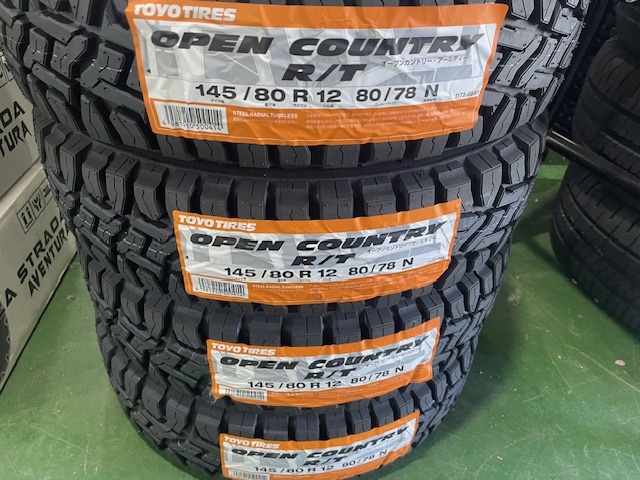 オープンカントリーR/T145/80R12　80/78N新品スズキ純正スチールホイール４本セットトーヨータイヤ送料込即決43800円2023年製造 _画像3