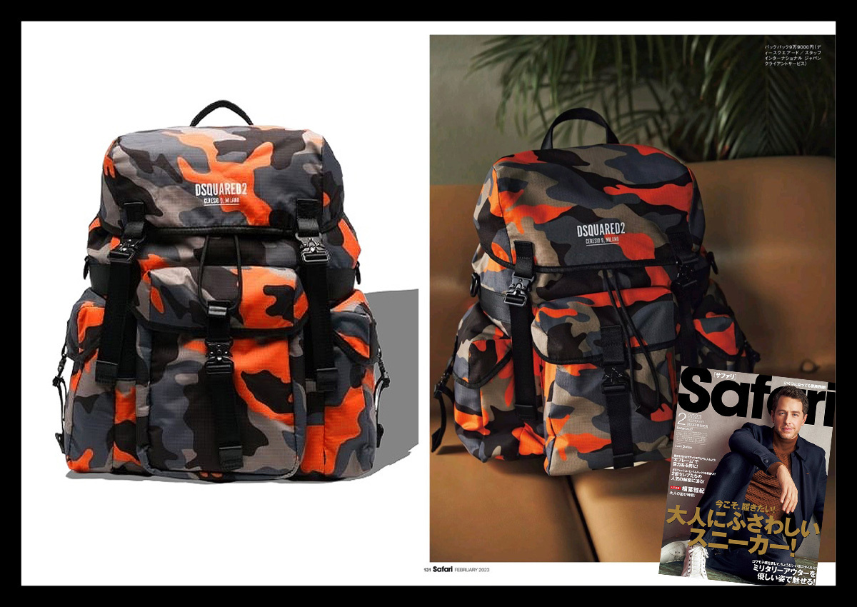 定価9.9万ディースクエアード DSQUARED2 雑誌掲載！CERESIO 9 MILANO＆ブランドロゴ バックパック リュックサック 鞄 バッグ 男女兼用の画像1