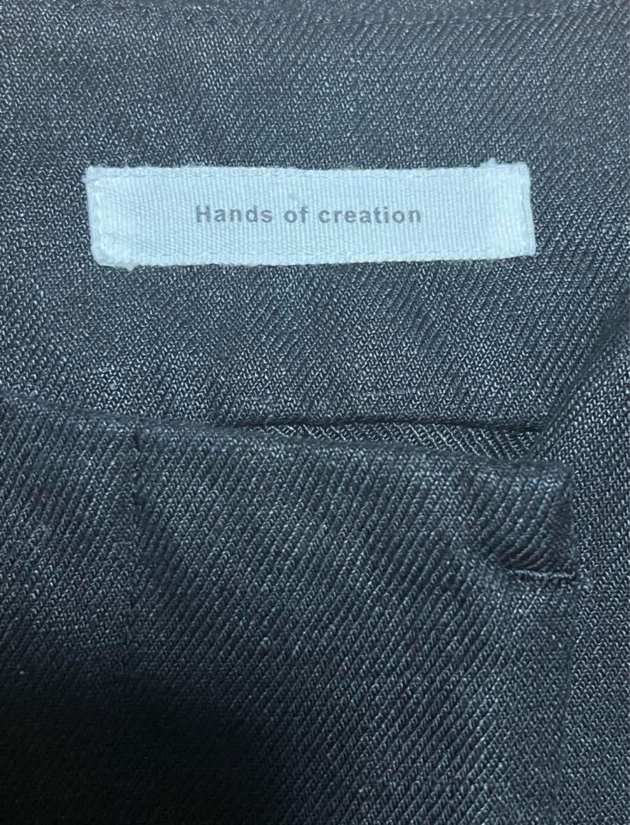 Hands of creationリネンノーカラージャケット