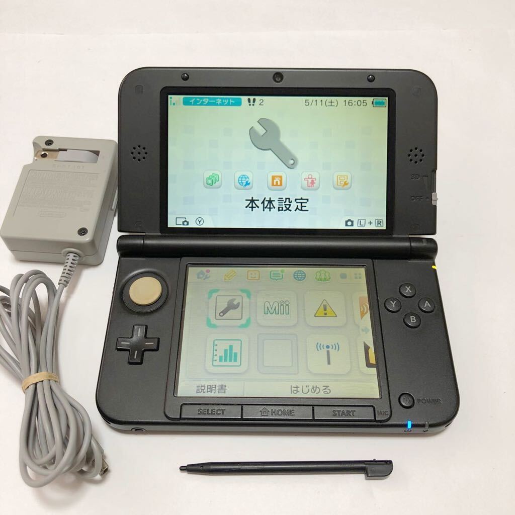 ニンテンドー3DS LL 本体 ブラック 上下画面綺麗_画像1