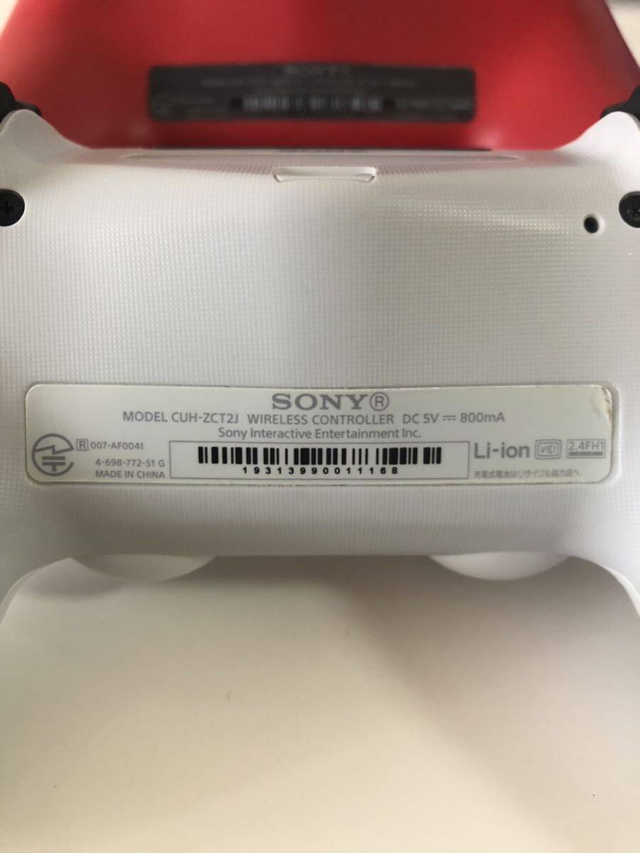 PS4 本体 セット ホワイト SONY PlayStation4 通電確認済 プレステ4 ソニー コントローラー レッド ホワイトの画像5