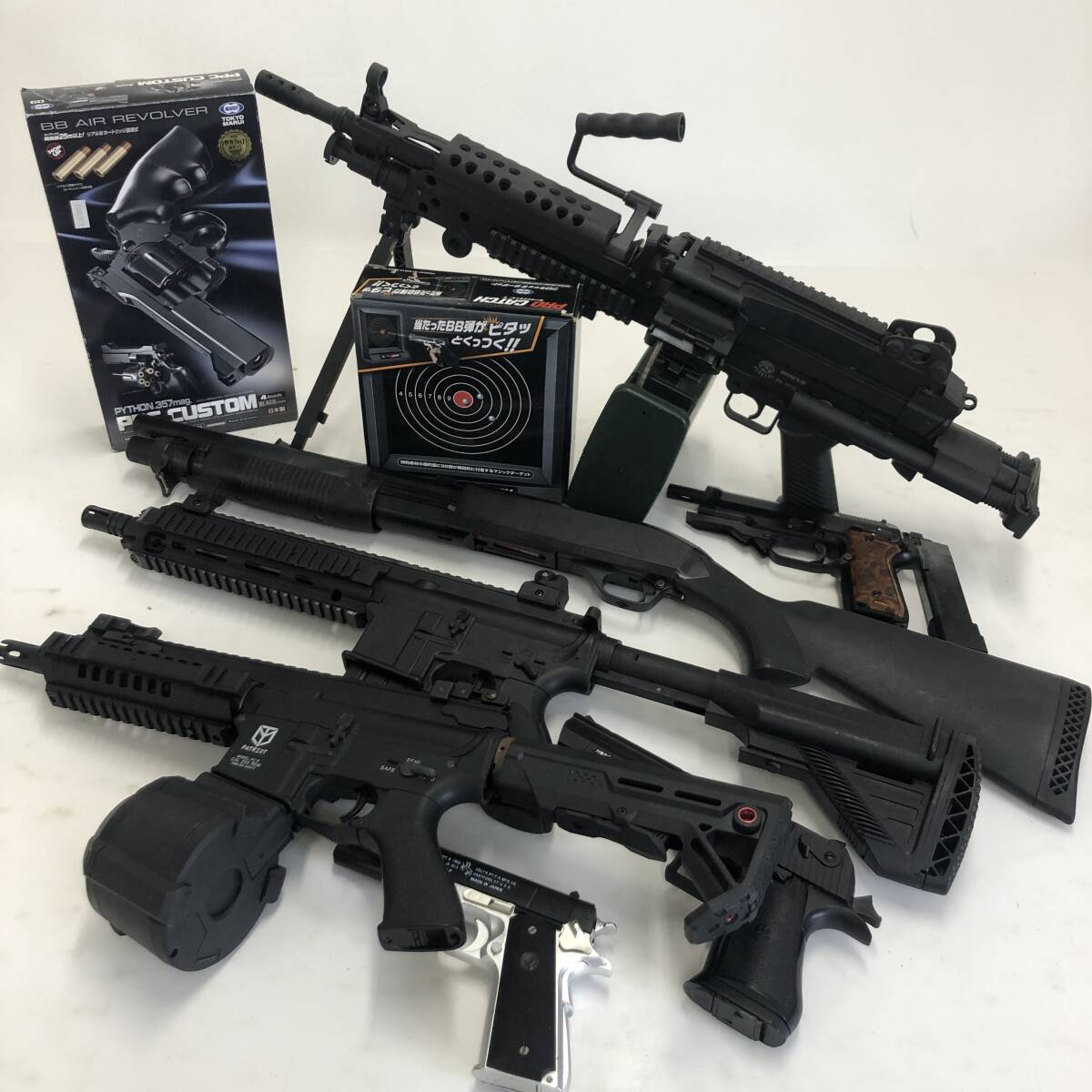 [1 jpy ~] Junk military toy gun set sale electric gun air gun gas gun etc. * operation not yet verification / parts taking ..[ junk ]