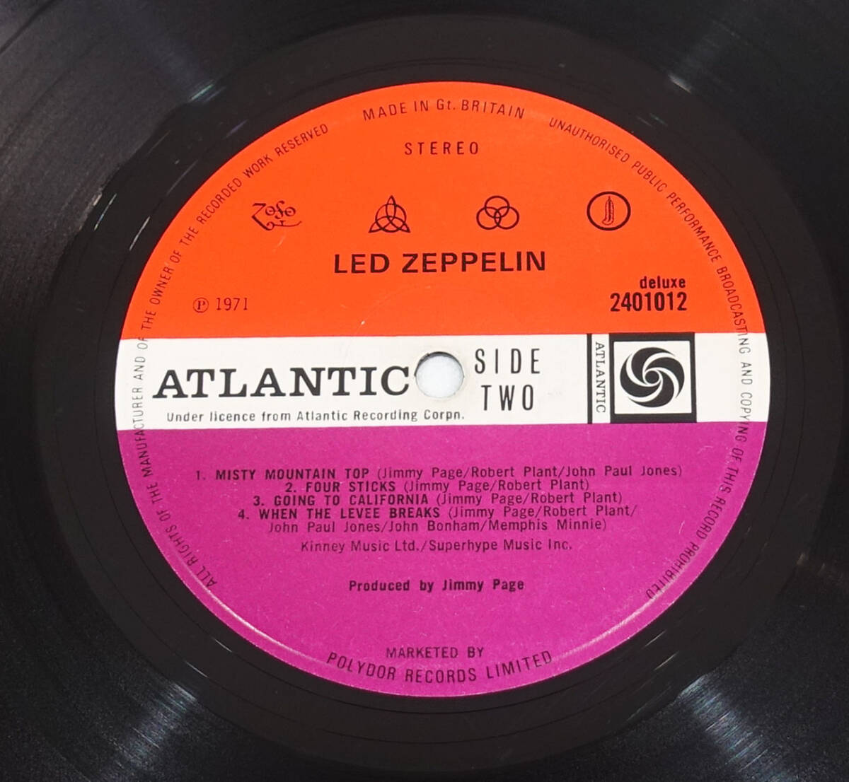 UK Original 初回 ATLANTIC 2401012 Led Zeppelin IV MAT: A3/B3 Proky Pecko Duck刻印 完品_画像7