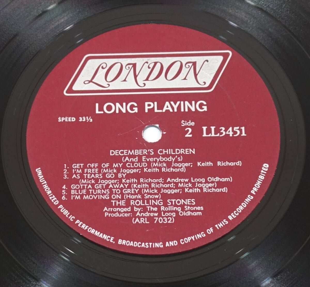 US LONDON MONO LL 3451 オリジナル December’s Children / The Rolling Stonesの画像8