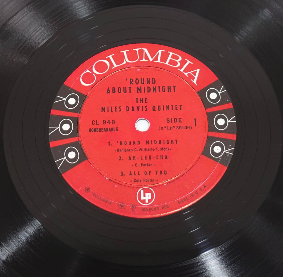 US Columbia MONO CL 949 オリジナル 6EYES Round About Midnight / Miles Davis MAT: 1A/1Cの画像7