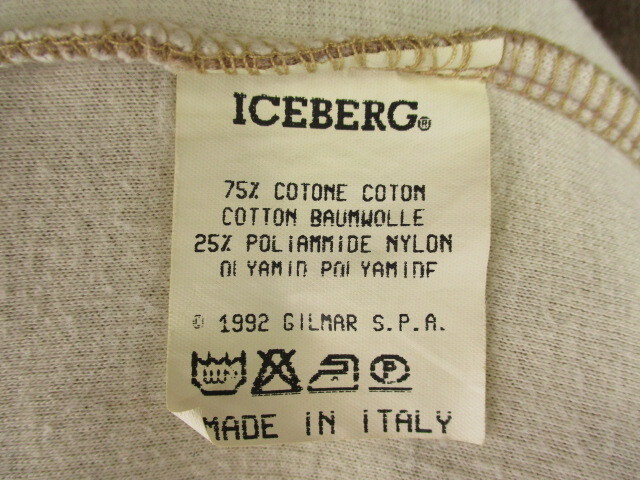 ICEBERG Iceberg Италия производства < Vintage длинный рукав тренировочный хлопок .>M903m