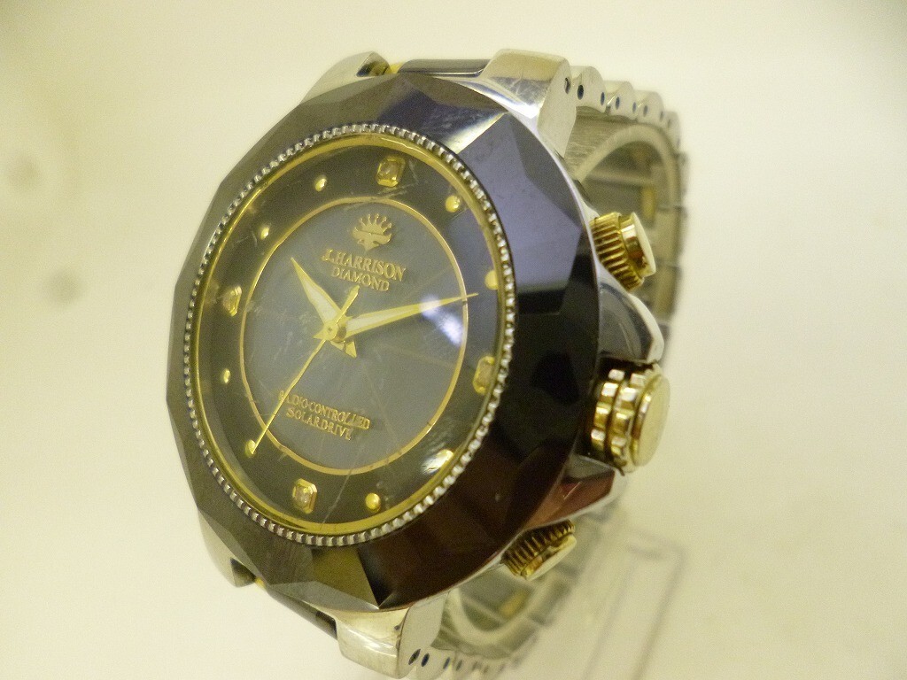 Z833-N29-3159◎ J.HARRISON ジョンハリソン JH-024 DIAMOND 腕時計 メンズ ソーラー 現状品①◎の画像2