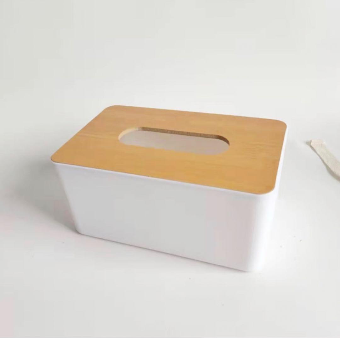 ティッシュボックス ティッシュペーパー 木製カバー プラスチックティッシュ_画像2