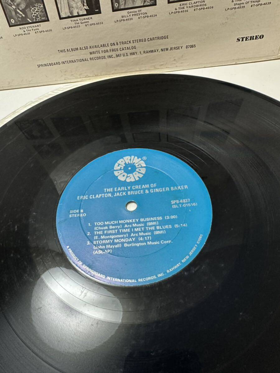 レコード LP 米 ERIC CLAPTON/EARLY CREAM OF ERIC CLAPTON, JACK BRUCE & GINGER BAKER/SPRINGBOARD SPB4037（管理No.18）_画像4