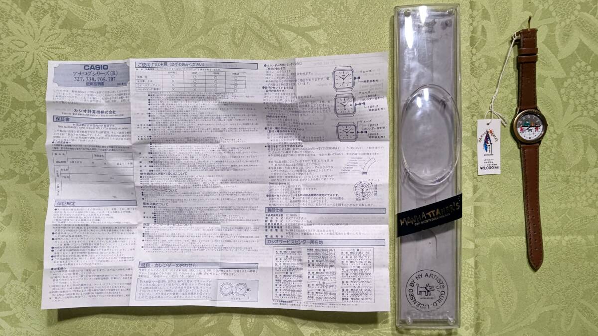 ヴィンテージ 1990年代 カシオ リストウォッチ MP-510-P4 MANHATTANER'S マンハッタナーズ 腕時計 5気圧防水 説明書付属 電池切れ ケース入_画像1