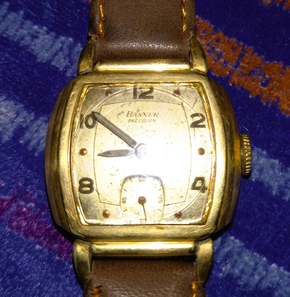 BANNER バナー プレシジョン 手巻き 不動 ジャンク 社外新品ベルト付 ヴィンテージ腕時計の画像10
