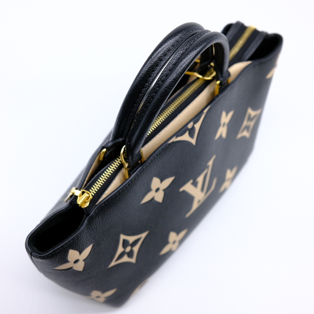 【美品】LOUIS VUITTON ルイヴィトン プティ・パレ PM ハンドバッグ トート モノグラム アンプラント ブラック M58913 ICチップ