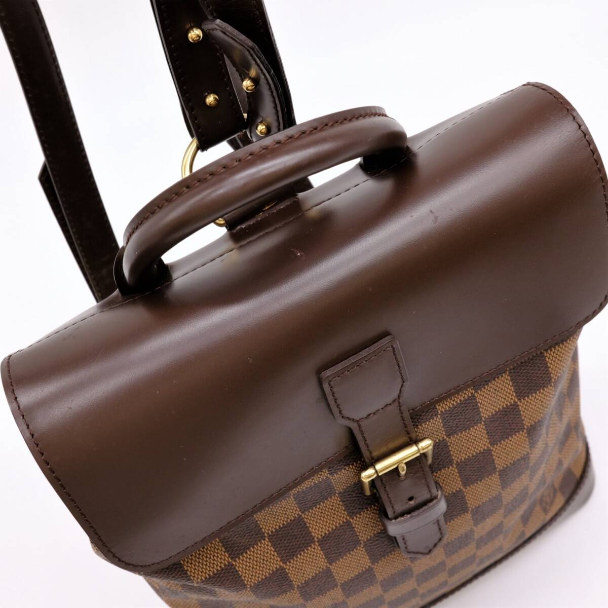 【美品】LOUIS VUITTON ルイ・ヴィトン ソーホー リュックサック バックパック ダミエ キャンバス レザー ブラウン 茶 N51132