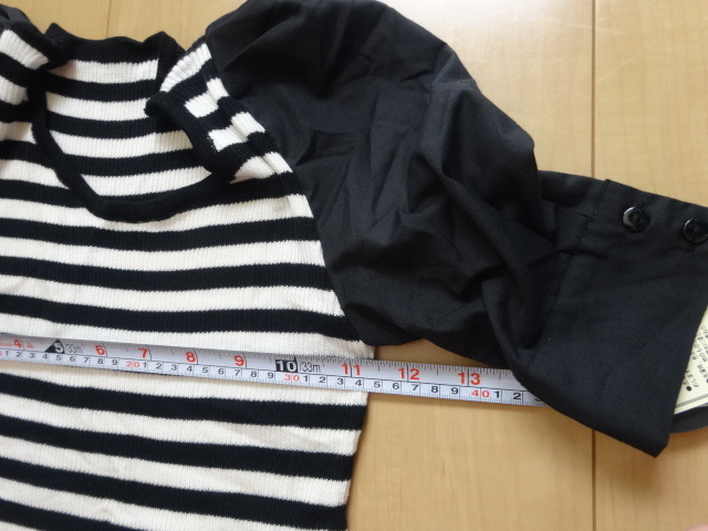 sa: new goods unused * lady's 5 minute sleeve cut and sewn * black white. border *M~L size 
