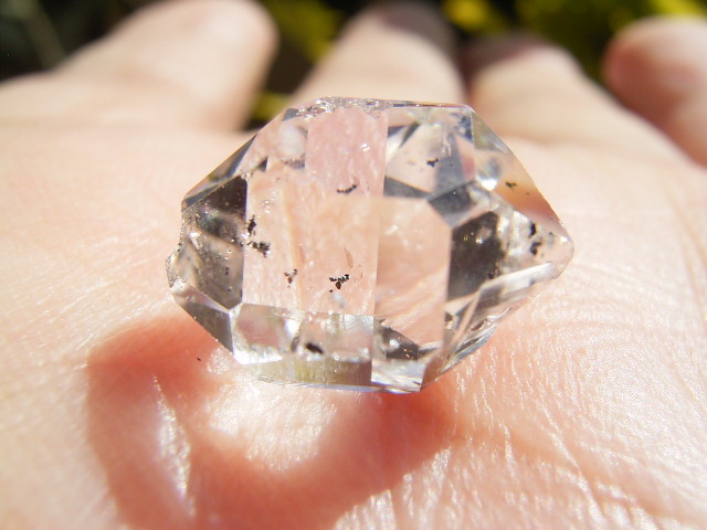 7127 ハーキマーダイヤモンド 超超極美美12.9mmの超超クリア美透明水晶クリア＆炭粉鏡面銀河_画像2